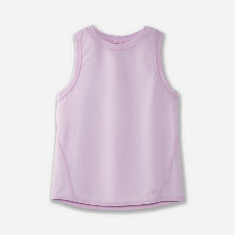 Brooks Distance Israel - Women's Running Tank Top - Heather Orchid Haze/Pink (83279-TQCK)